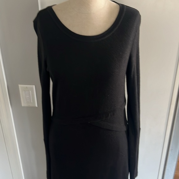Sweater dress with cross front detail, Black long sleeve, from Express - Picture 4 of 5